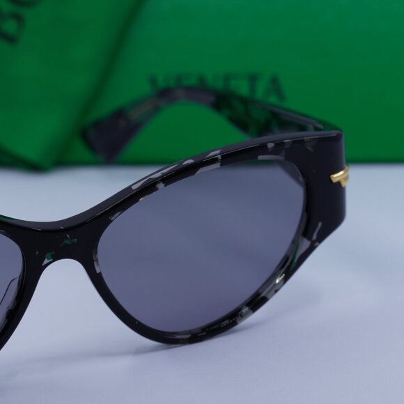 Bottega Veneta BV1002S 002 Cat Eye Sunglasses - Black Havana/Grey main image 10